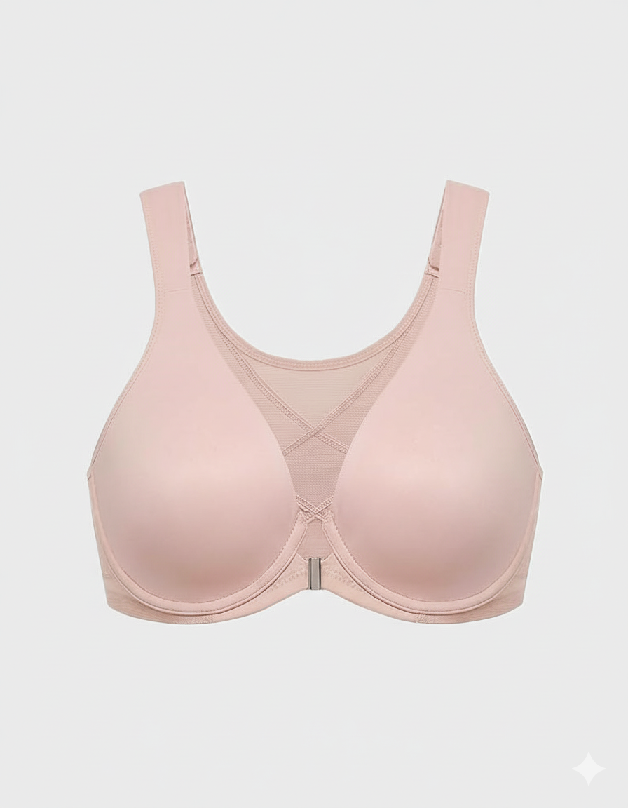 Front Closure Underwire Unlined Back Support Plunge Bra