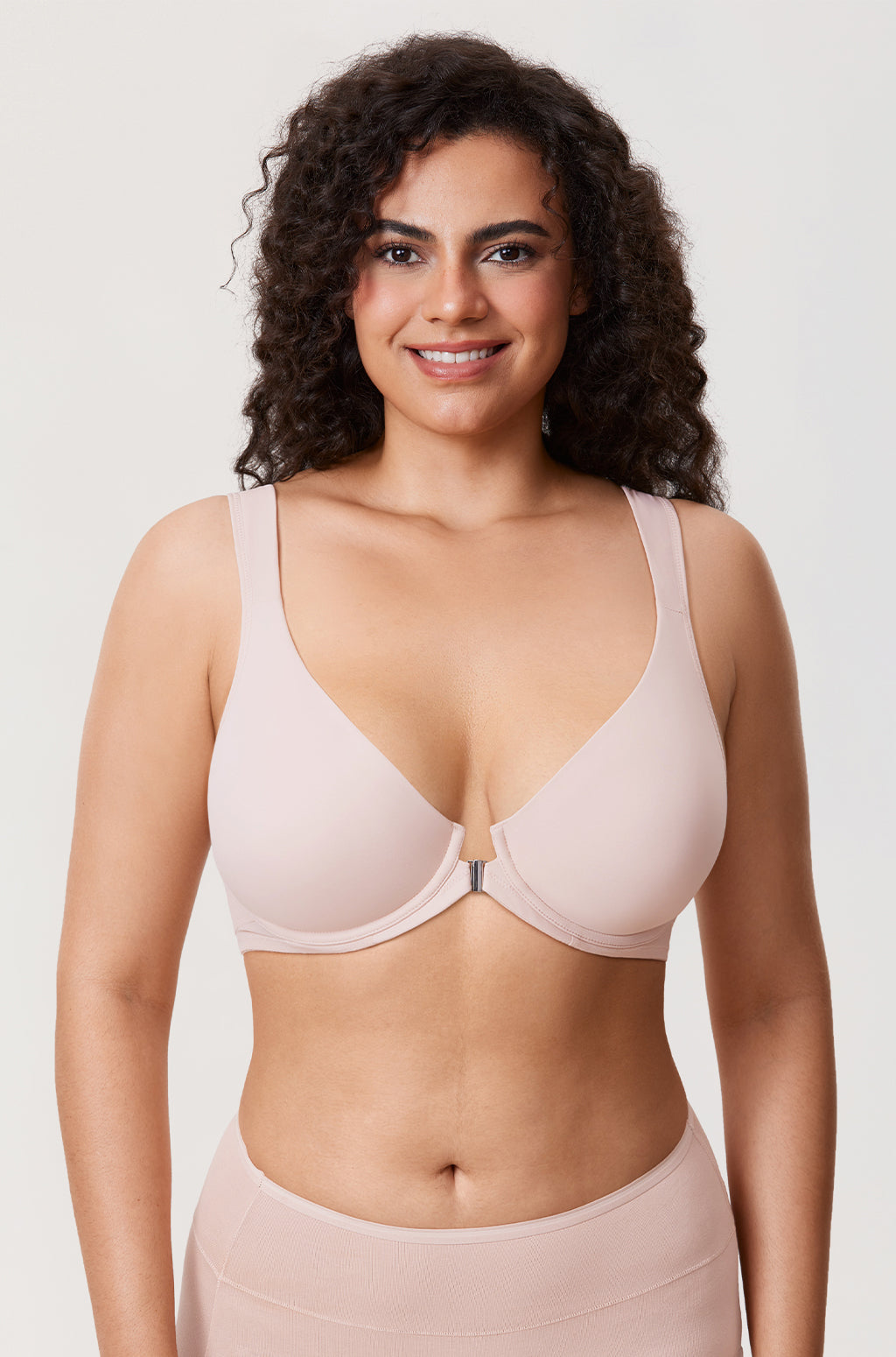 Front Closure Underwire Unlined Back Support Plunge Bra